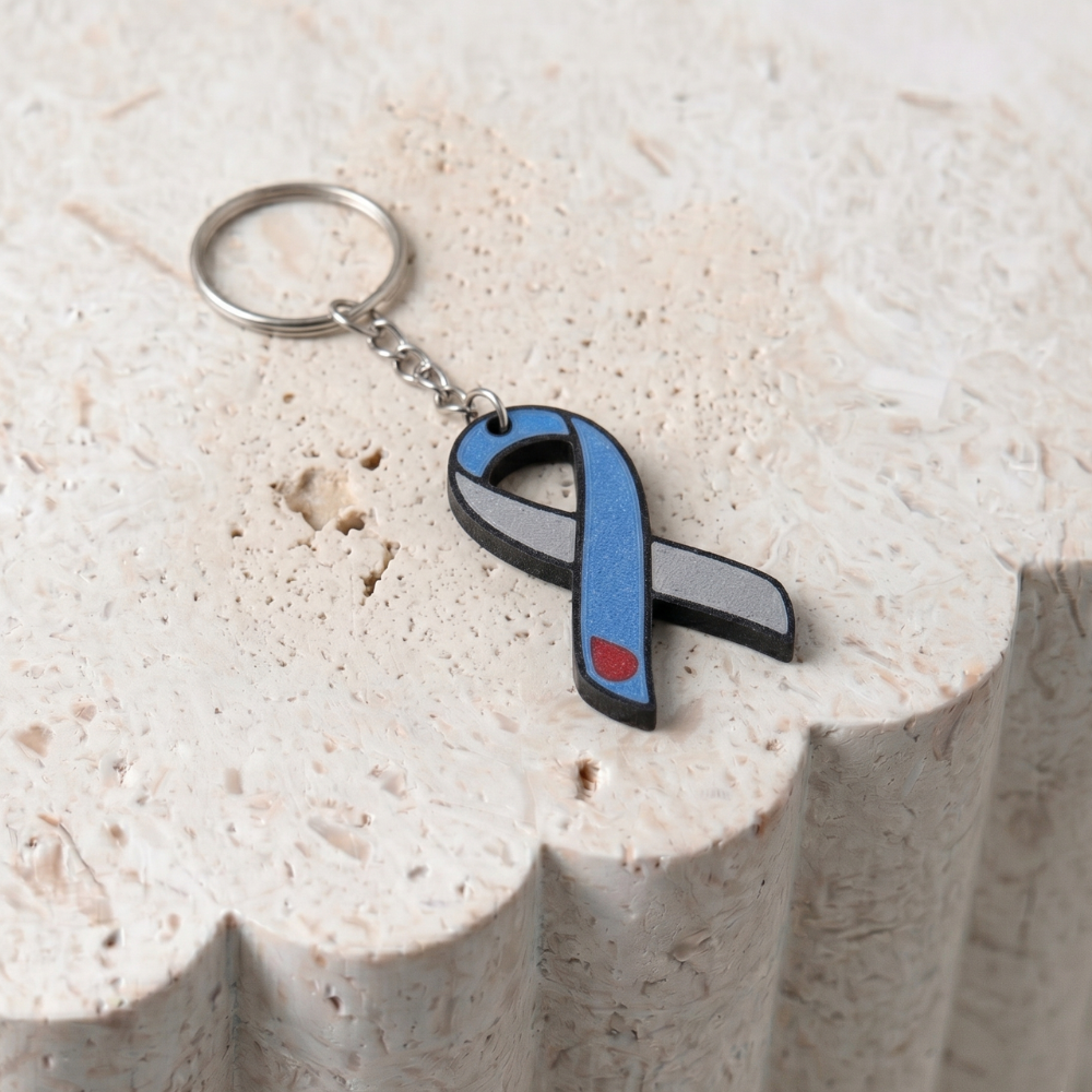 T1D Awareness Ribbon Keychain - 3D Printed | DAYWORKS 3D