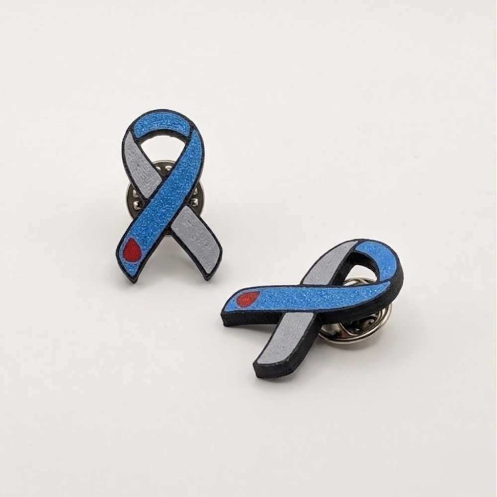 T1D Awareness Ribbon Pin - 3D Printed | DAYWORKS 3D