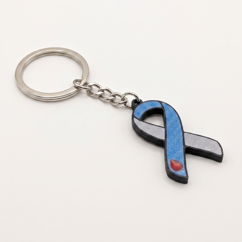 T1D Awareness Ribbon Keychain - 3D Printed | DAYWORKS 3D