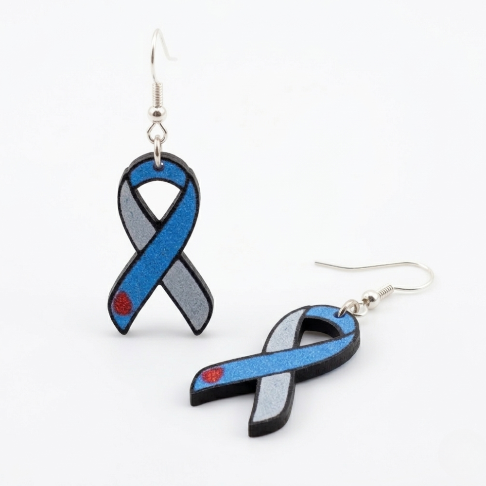 T1D Awareness Ribbon Earrings - 3D Printed | DAYWORKS 3D